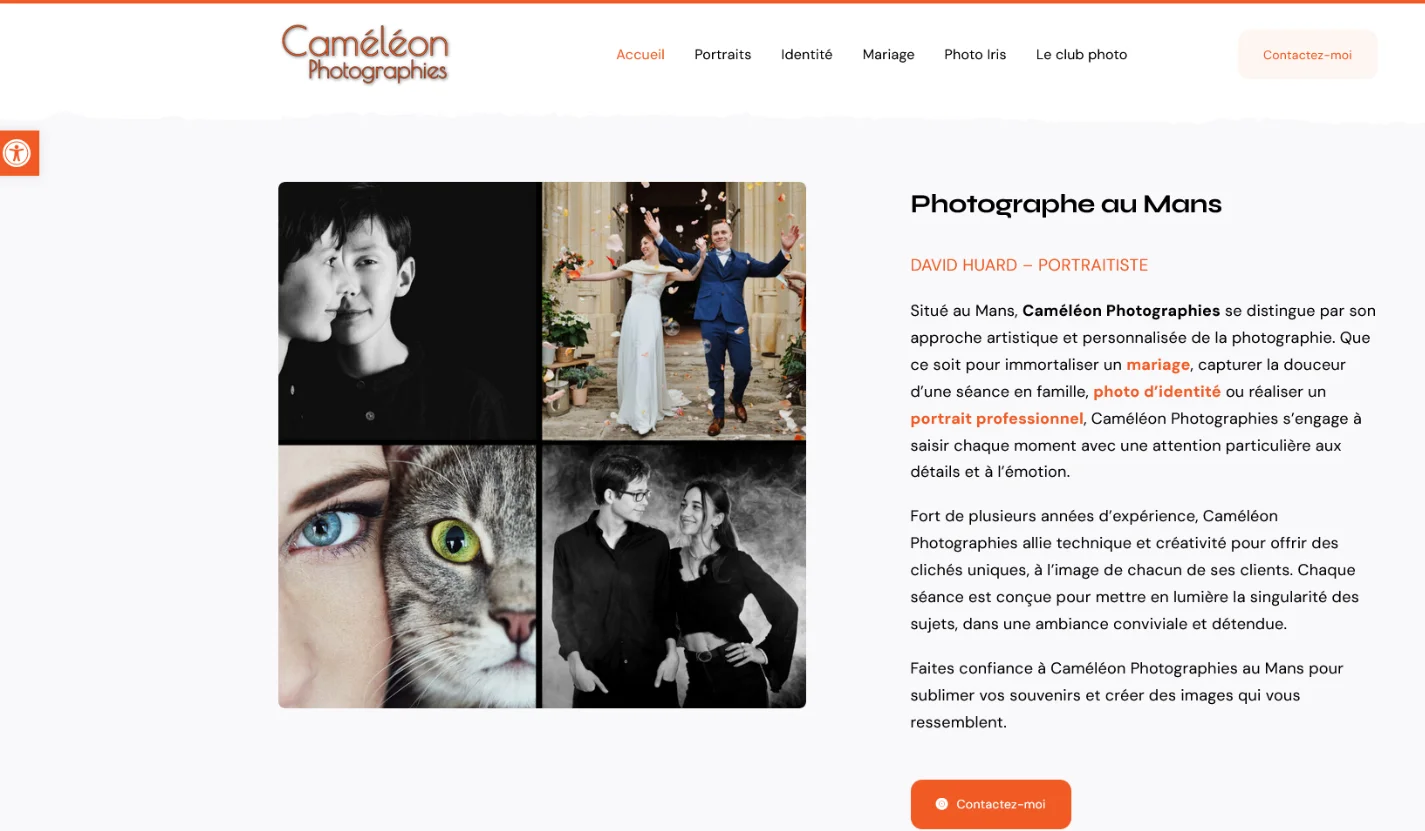 Création de site internet et audit SEO pour Caméléon Photographies par Sarthewebconsulting
