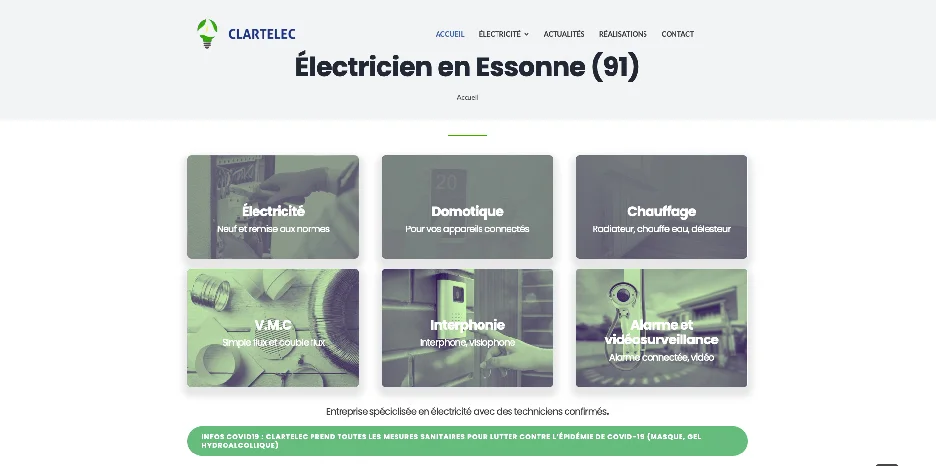 Création de site internet et référencement SEO pour Clartelec par Sarthewebconsulting
