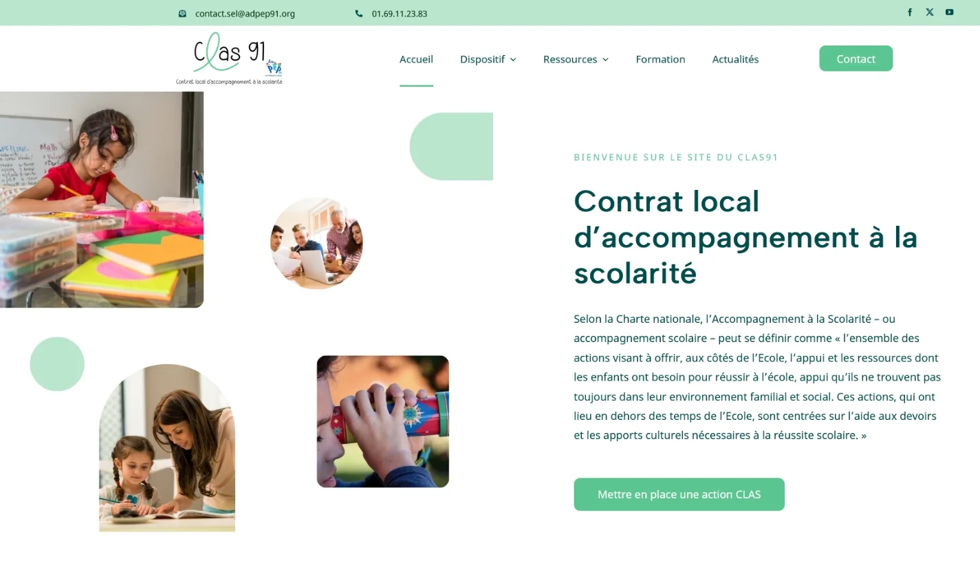 Création de site internet et référencement SEO pour Clas91 par Sarthewebconsulting
