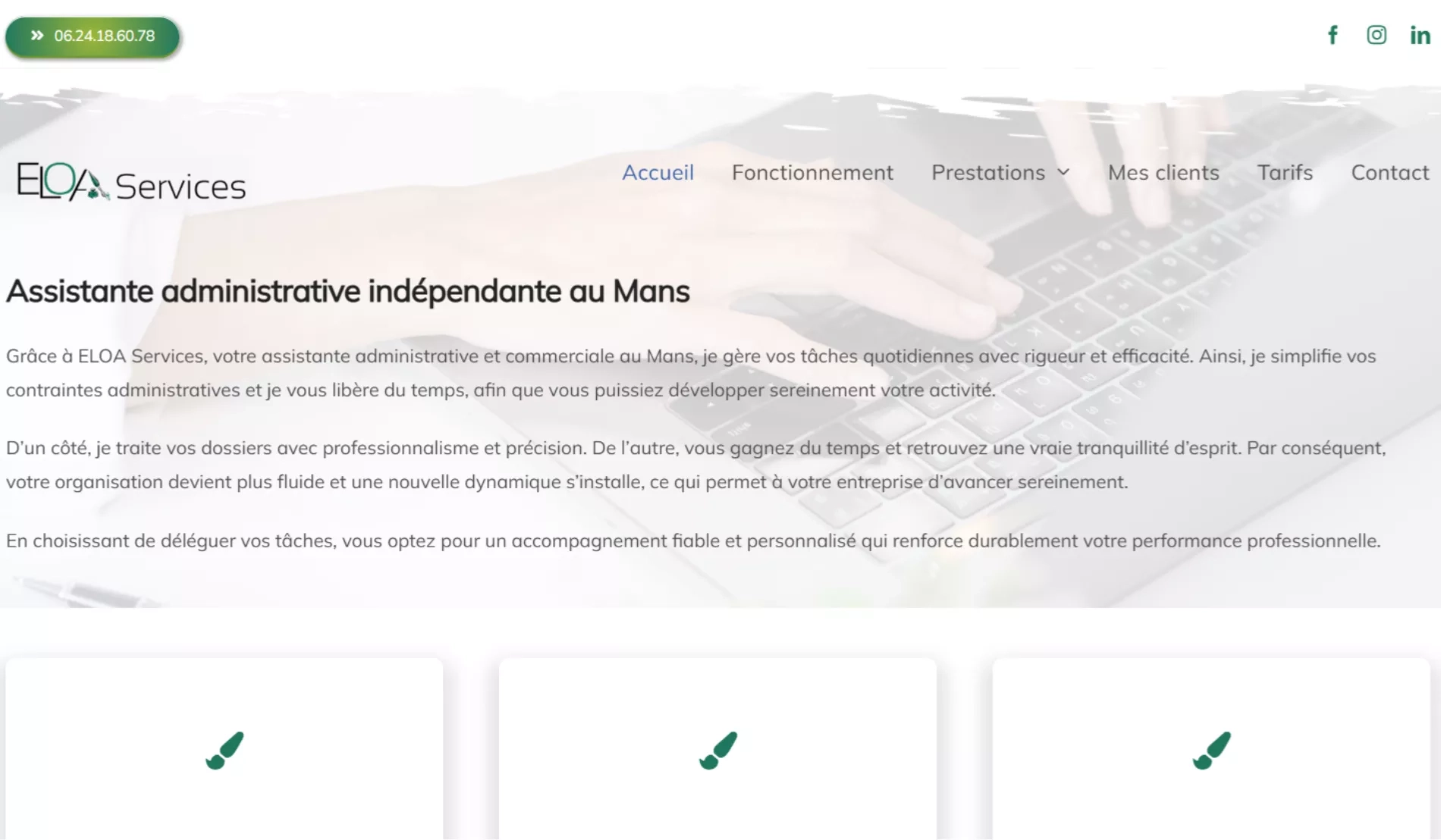 Création de site internet et référencement SEO pour Eloa Services par Sarthewebconsulting