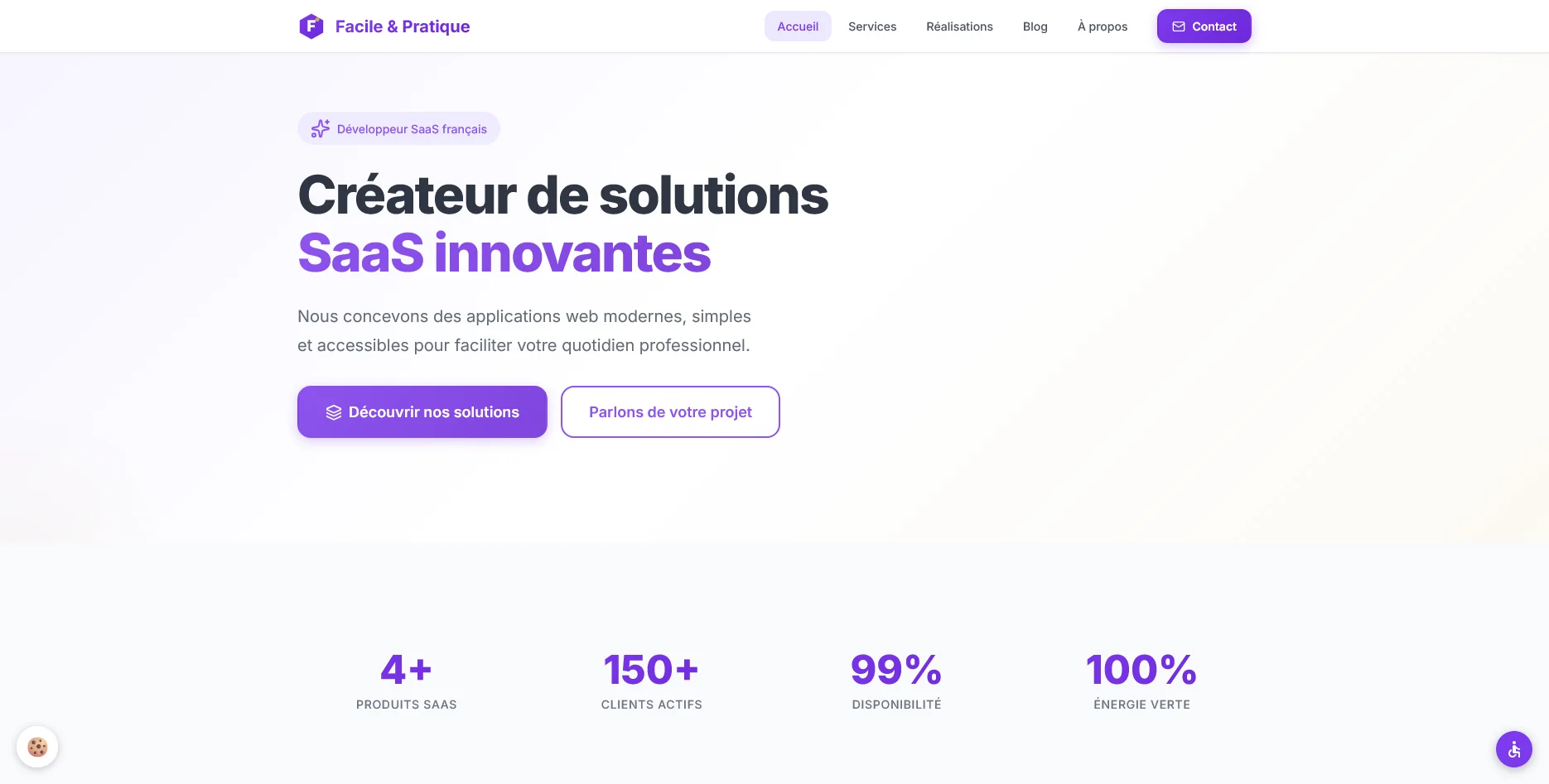 Création de site internet et référencement SEO pour Facile & Pratique par Sarthewebconsulting