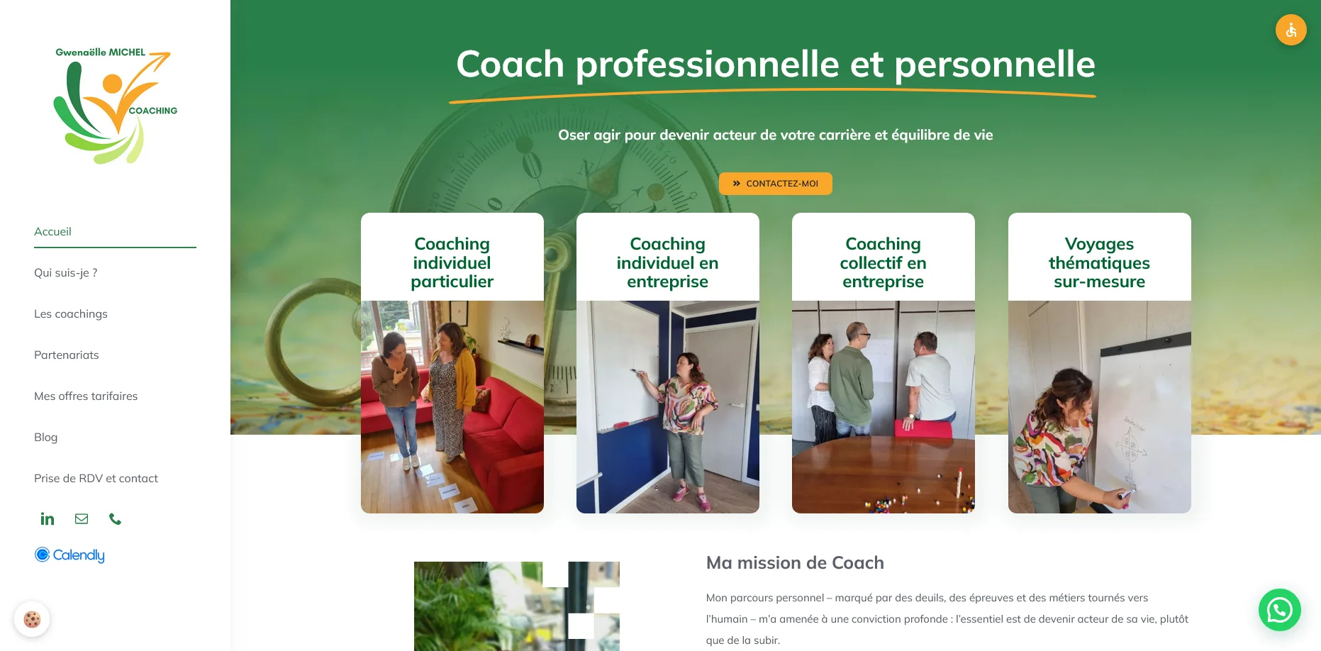 Création de site internet et référencement SEO pour Gwenaëlle Michel – Coach par Sarthewebconsulting
