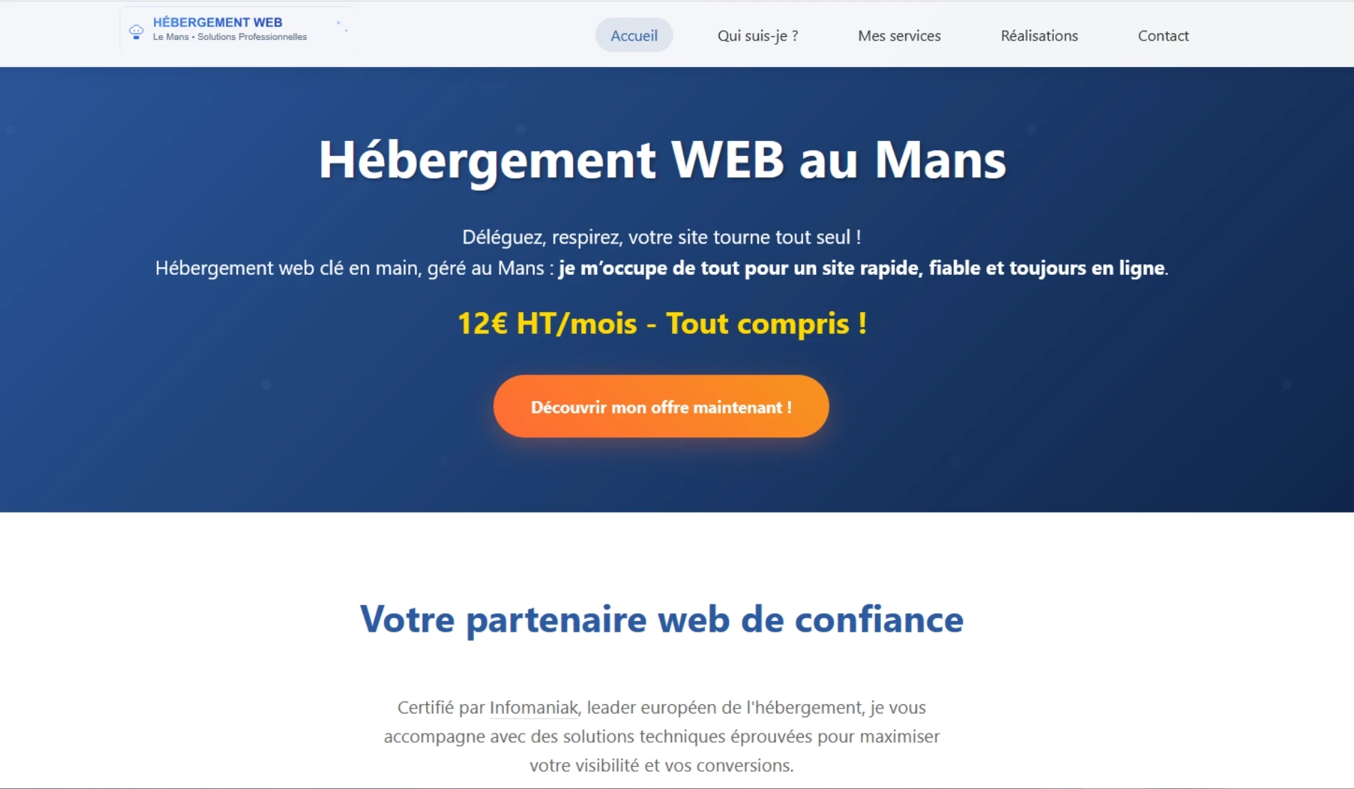Création de site internet et référencement SEO pour Hébergement WEB au Mans par Sarthewebconsulting