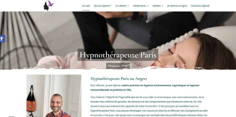 Création de site internet et référencement SEO pour Hypnothérapeute Paris et Angers par Sarthewebconsulting