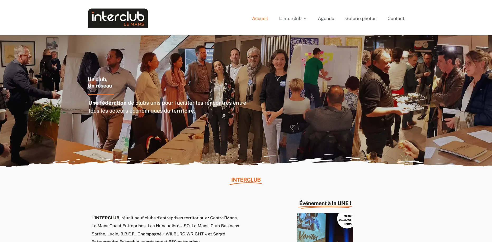 Création de site internet pour Interclub – Club Business par Sarthewebconsulting