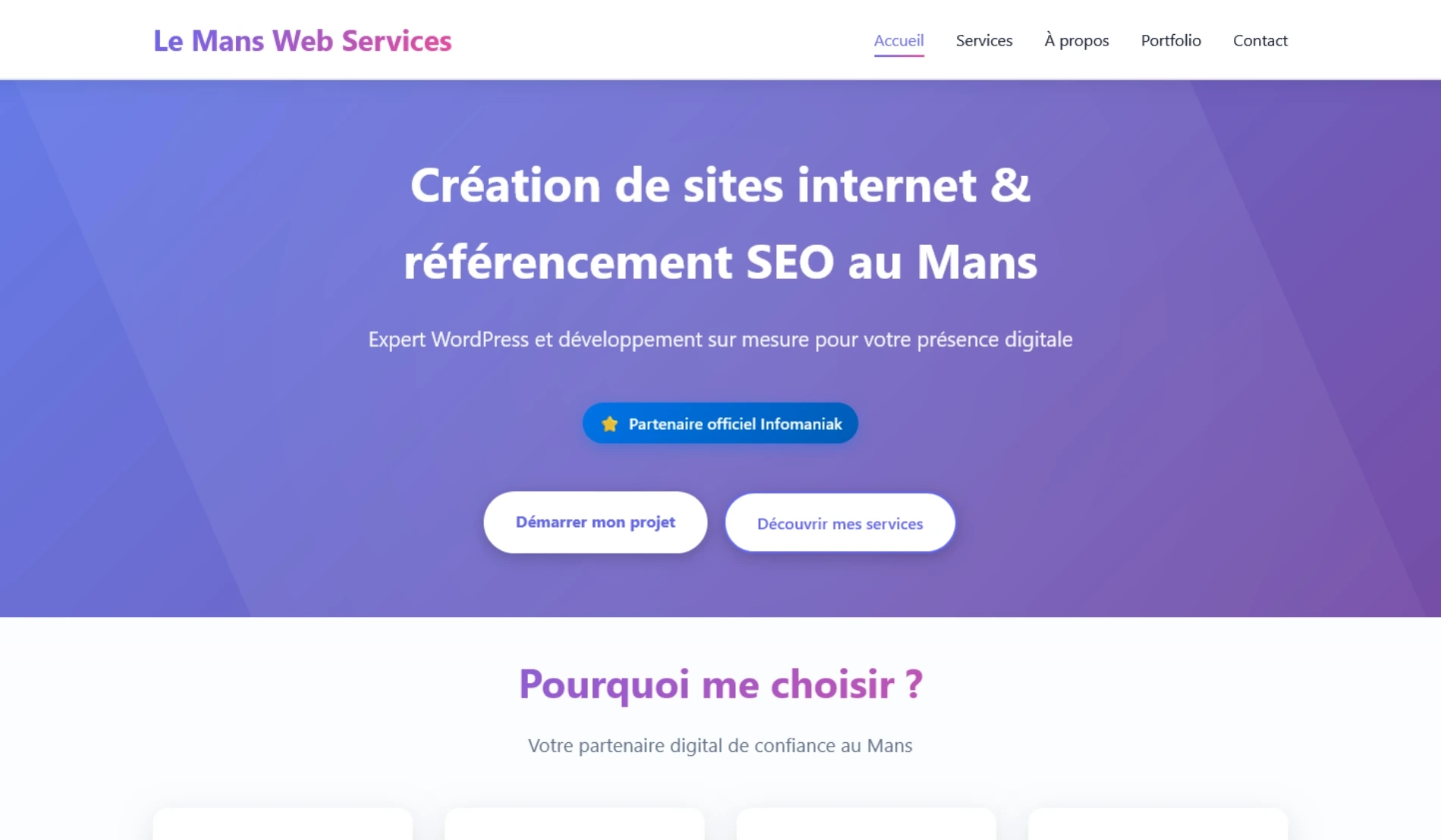 Création de site internet et référencement SEO pour Le Mans WEB Services par Sarthewebconsulting