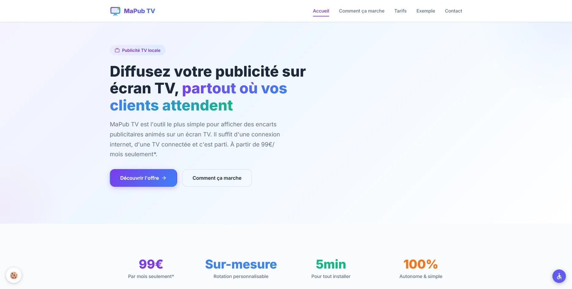 Création de site internet et référencement SEO pour MaPub TV par Sarthewebconsulting