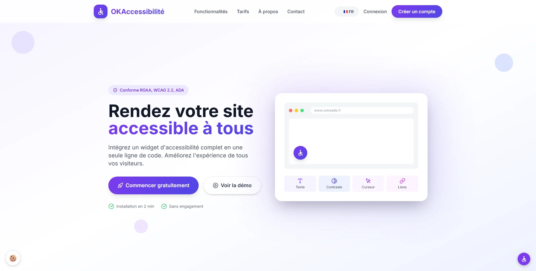 Création de site internet et référencement SEO pour OKAccessibilité par Sarthewebconsulting