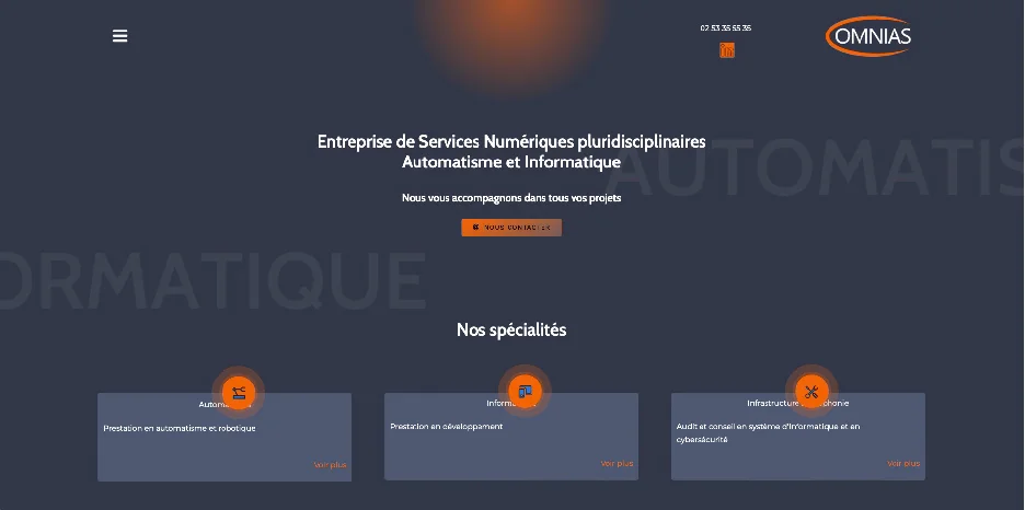 Création de site internet et référencement SEO pour OMNIAS par Sarthewebconsulting