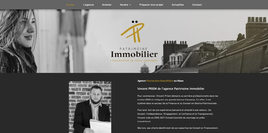 Création de site internet et référencement SEO pour Patrimoine Immobilier par Sarthewebconsulting