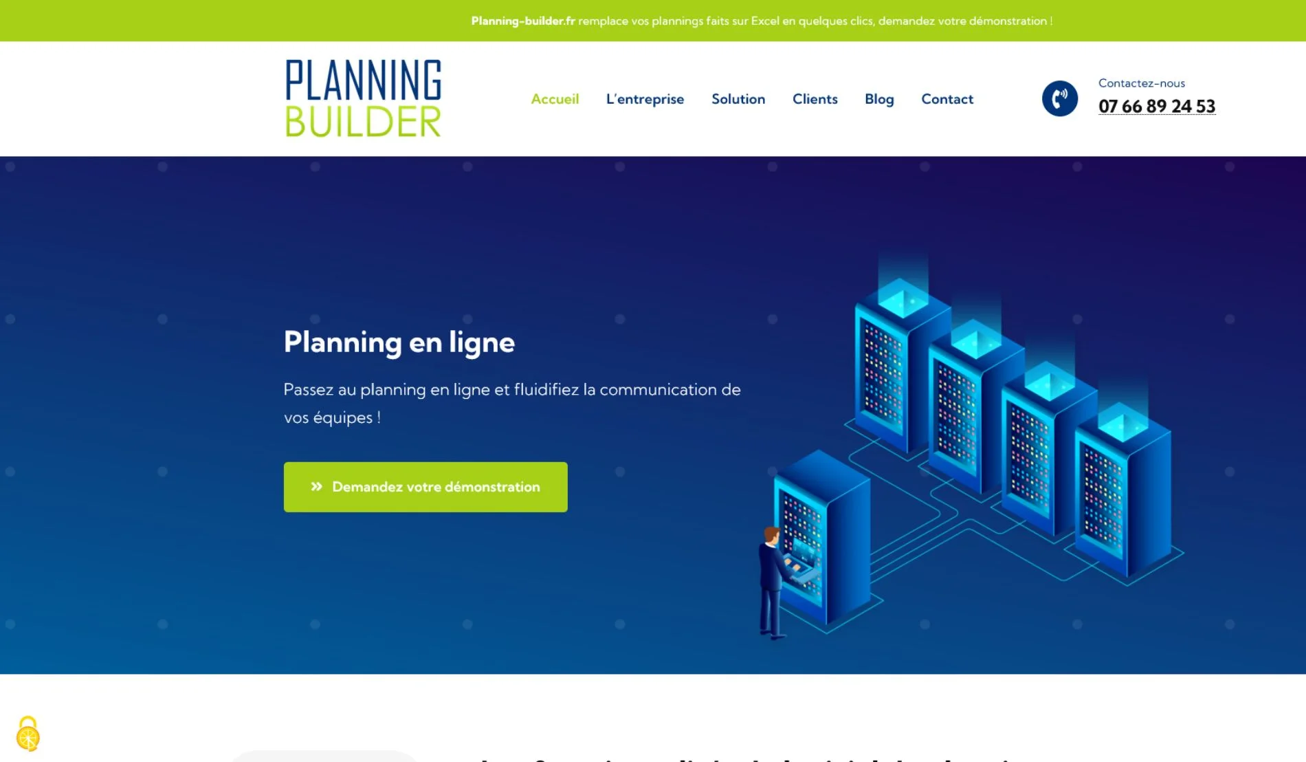 Création de site internet et référencement SEO pour Planning-Builder (app) par Sarthewebconsulting