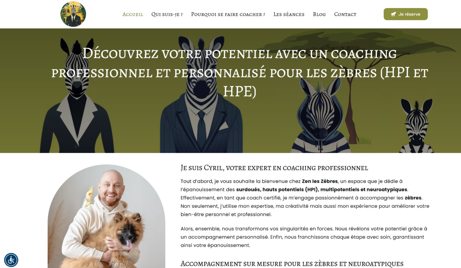 Création de site internet et référencement SEO pour Zen les Zèbres (HPI et HPE) par Sarthewebconsulting