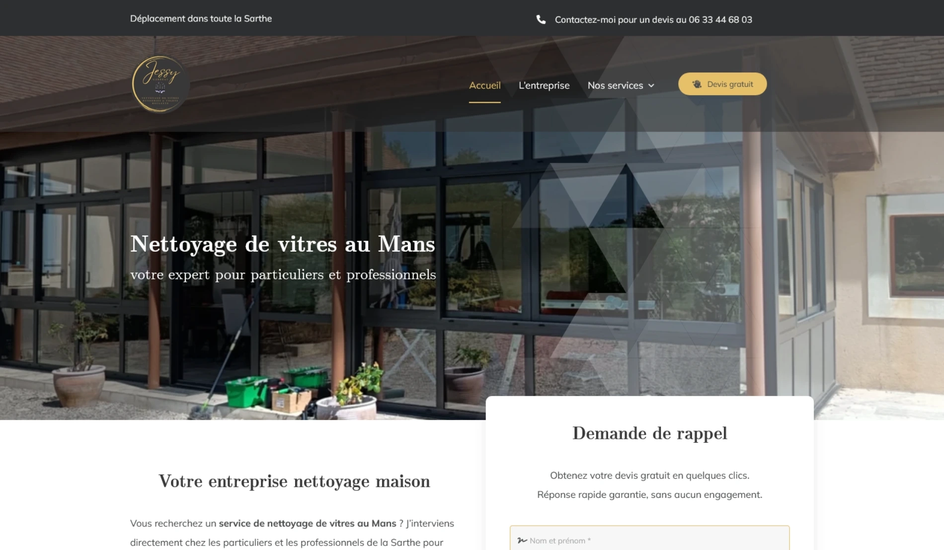 Jessy Garreau - Nettoyage de vitres au Mans et partout en Sarthe